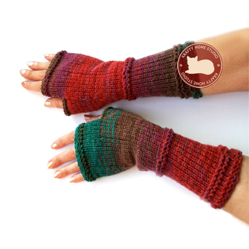 Fingerless gloves pattern, knitting gloves, mittens with thumb, open finger gloves, row by row knitting tutorial, Instant Download 6001 image 1