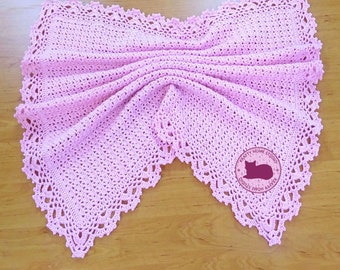 Crochet baby blanket pattern, crochet step by step tutorial for blanket - Instant Download 4028