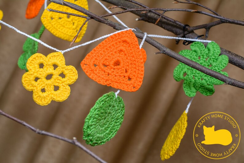 Crochet Garland Hanging Crochet Banner Colorful Banner Etsy
