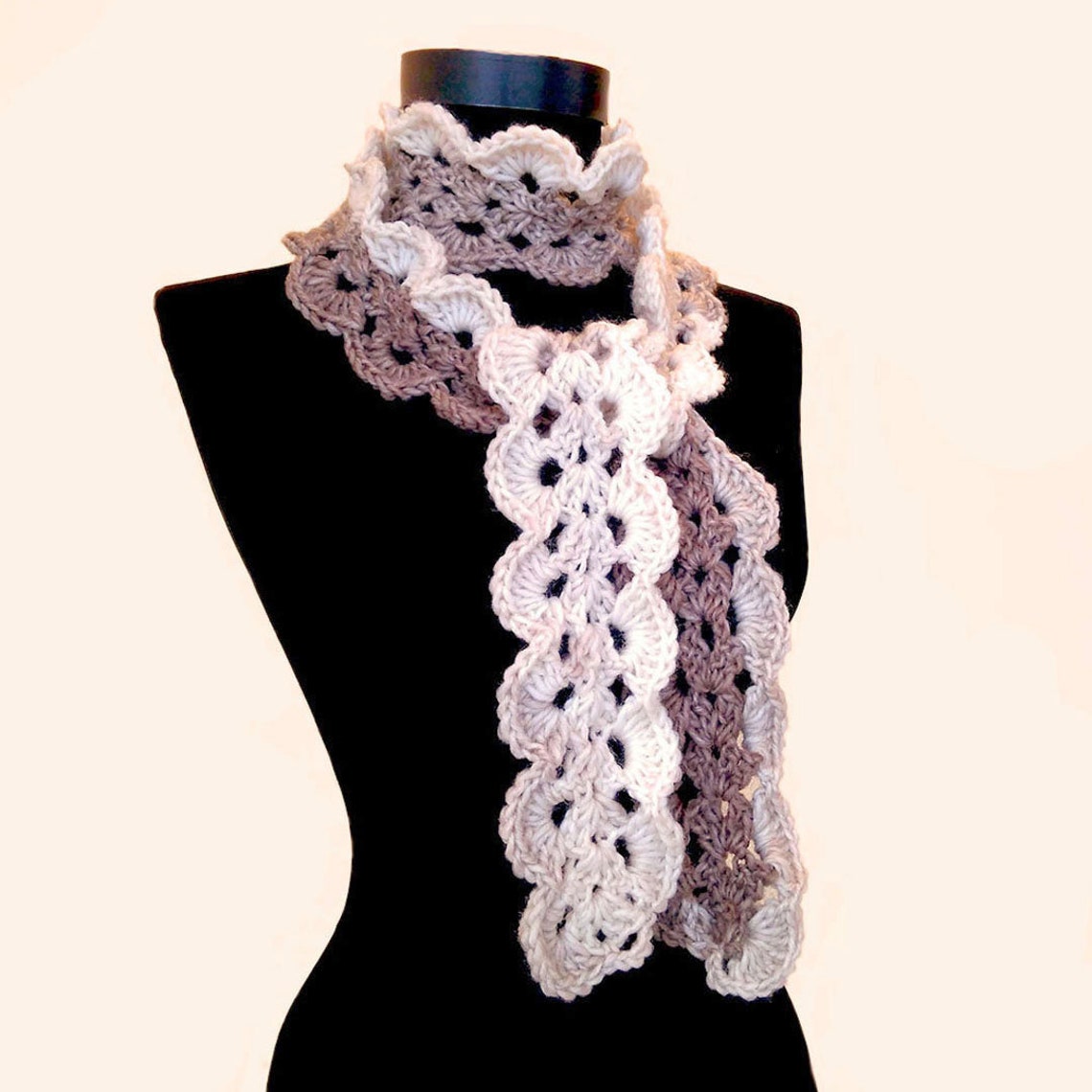 Beginner Crochet Pattern Easy Crochet Scarf PATTERN Lace Etsy