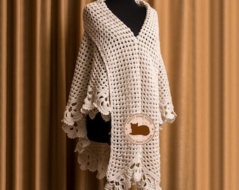 Crochet triangular Shawl Pattern, crochet shawl with lace trim, Tutorial triangular scarf with chart, Instant Download 1009