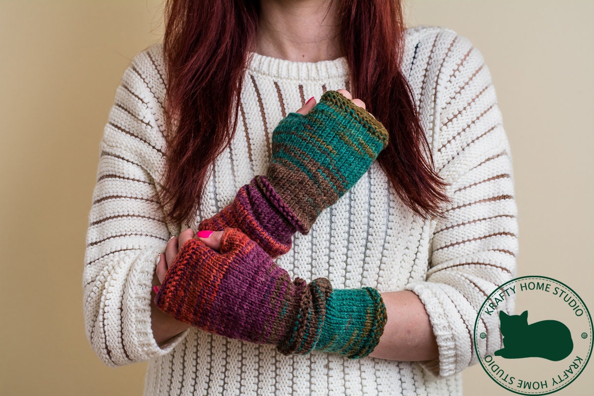 knit open finger gloves