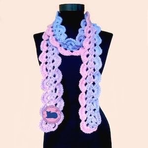 Crochet skinny scarf pattern, Instant Download 1036