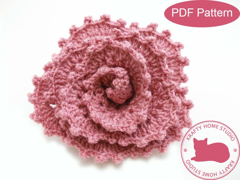 Easy Crochet Flower Pattern Tutorial Step by Step Big Flower Etsy