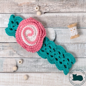 Crochet headband pattern, Baby To Adult Sizes, Photo tutorial crochet pattern, headband with flower detailed pattern, Instant Download 3007