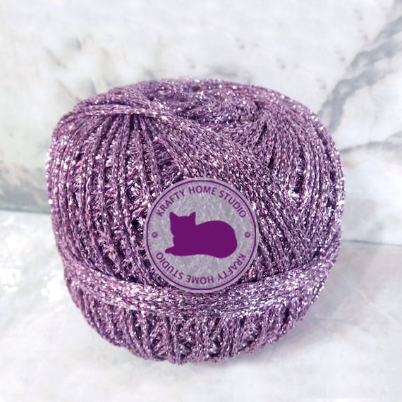 Purple Shimmer Metallic Yarn Shiny Thread Shiny Glitter Sparkle