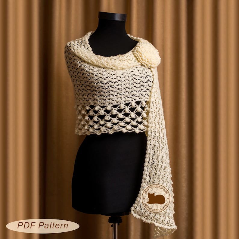 Crochet Patterns Bundle Scarf Crochet Patterns Crochet Shawl long Wide Shawl Instant Download PDF Patterns 1011, 1019, 1031 image 7