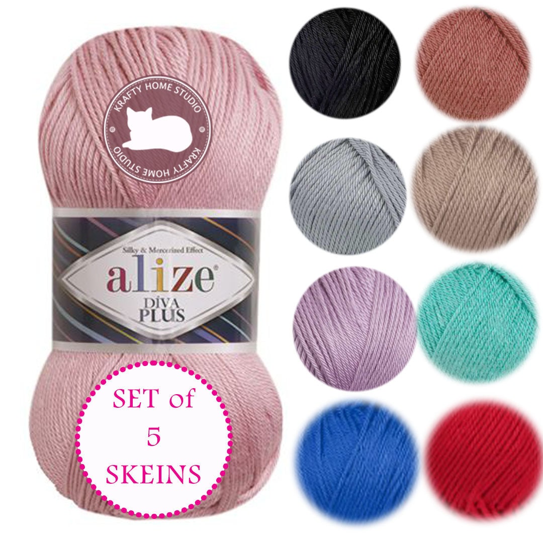 Alize Diva Yarn, 100% Acrylic, 100 Grams, 350 Meters, Yarn Baby Blanket,  Yarn Baby Boats, Yarn Baby Bonnet, Yarn Baby Cardigan, Yarn Baby 