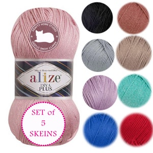 Alize Diva Yarn, Knitting Yarn, Crochet Yarn, Soft Yarn, Acrylic Yarn,  Summer Yarn, Microfiber Yarn, Lace Yarn, Bikini Pattern 
