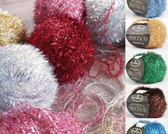 Extra soft eyelash yarn, metallic art eyelash yarn, embellishment yarn, shimmer fancy threads for decoration, shimmer thread