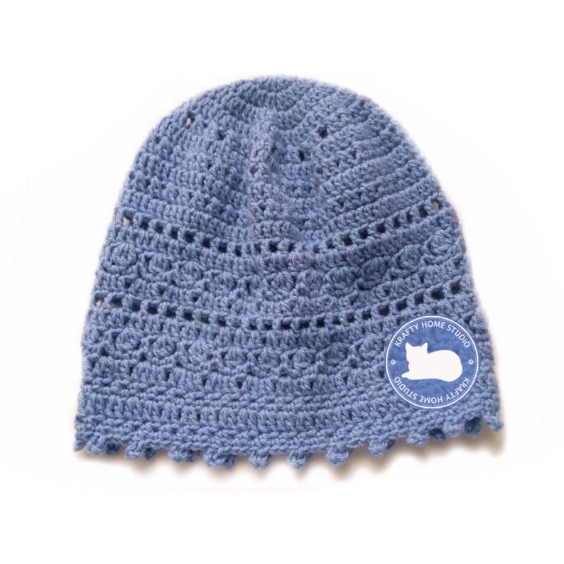 Crochet beanie pattern, crochet lace slouchy hat, hippie beanie, cap pattern, Instant Download 3012 image 4