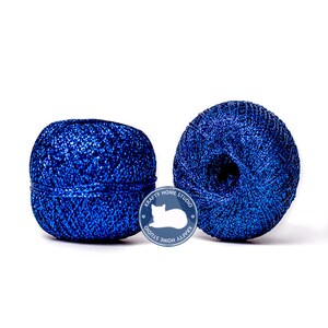 Blue Glitter Yarn, Metallic Yarn, Thread With Shimmer, Soft Sparkle ...