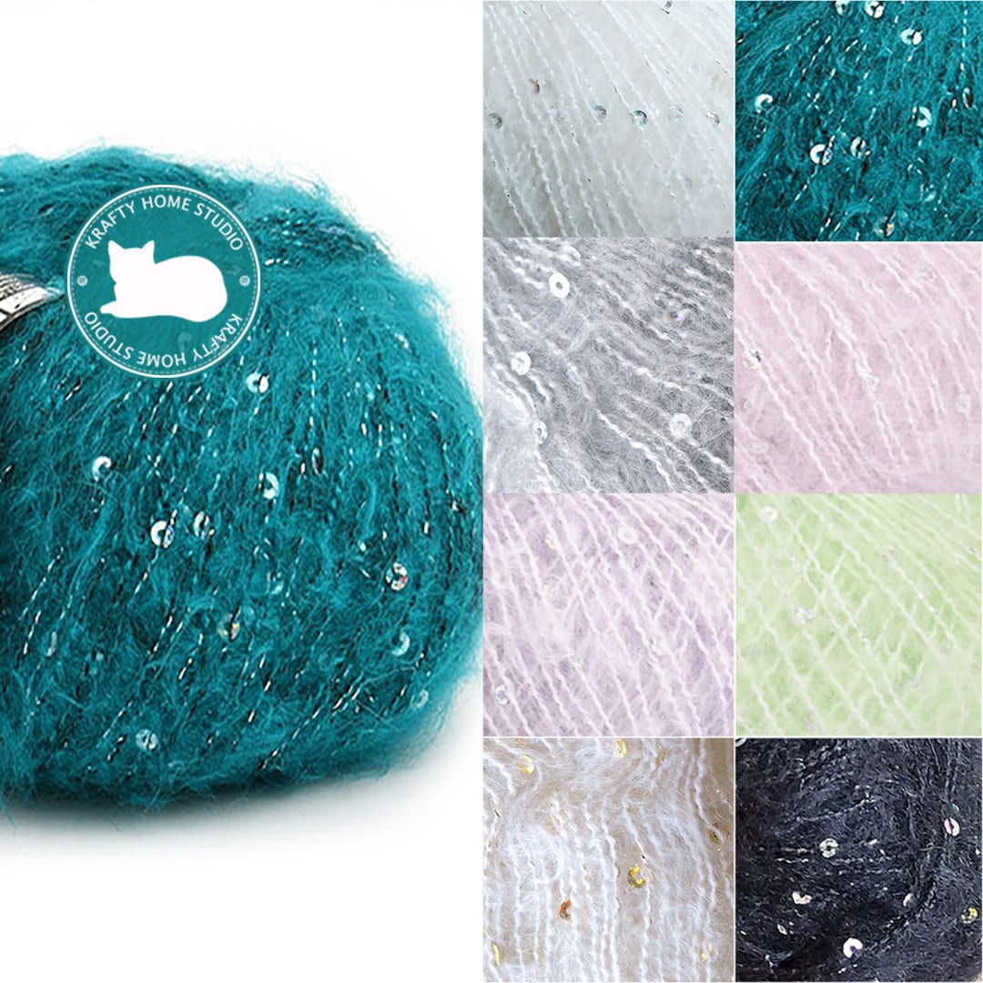 5balls *50g Paillette wool yarn for crochet Sequin yarn for knitting Hand  Wool threads Scarf tippet mohair crochet yarn ZL50 - Price history & Review, AliExpress Seller - LinYan Store