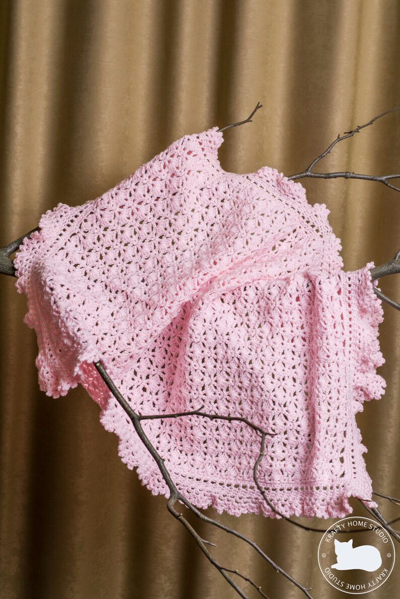 Pink Baby Blanket Victorian Lace Blanket babyshower gift Photo prop baby layer Handmade Newborn Baby Afghan Travel Stroller Pram