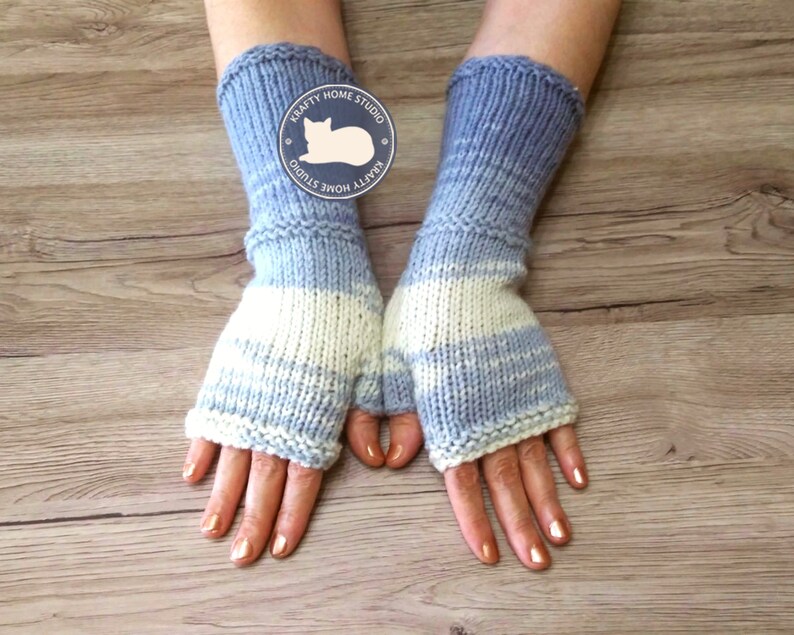 Fingerless gloves pattern, knitting gloves, mittens with thumb, open finger gloves, row by row knitting tutorial, Instant Download 6001 image 7