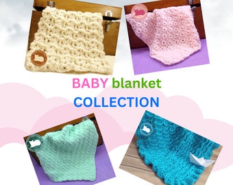 Crochet Baby blanket Patterns Bundle - Four Crochet Blankets PDF - Crochet Collection eBook, Instant download 4001,4002,4003,4004