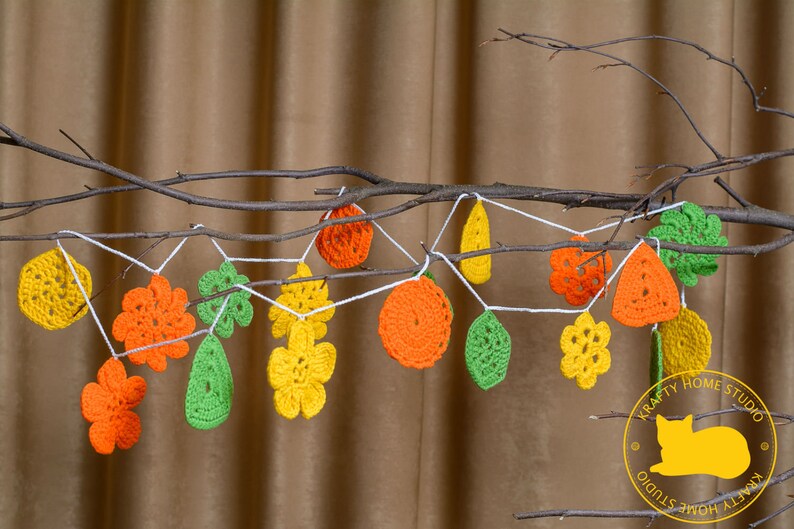 Crochet Garland Hanging Crochet Banner Colorful Banner Etsy