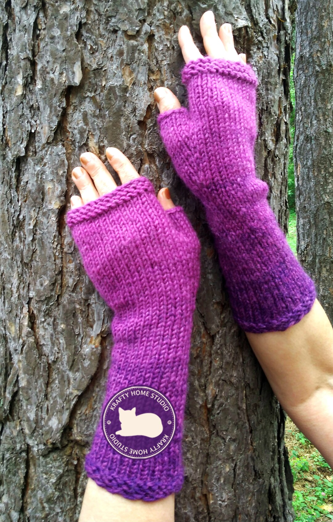Knit Arm Warmers Pattern, How to Knit Long Fingerless Gloves With Thumb