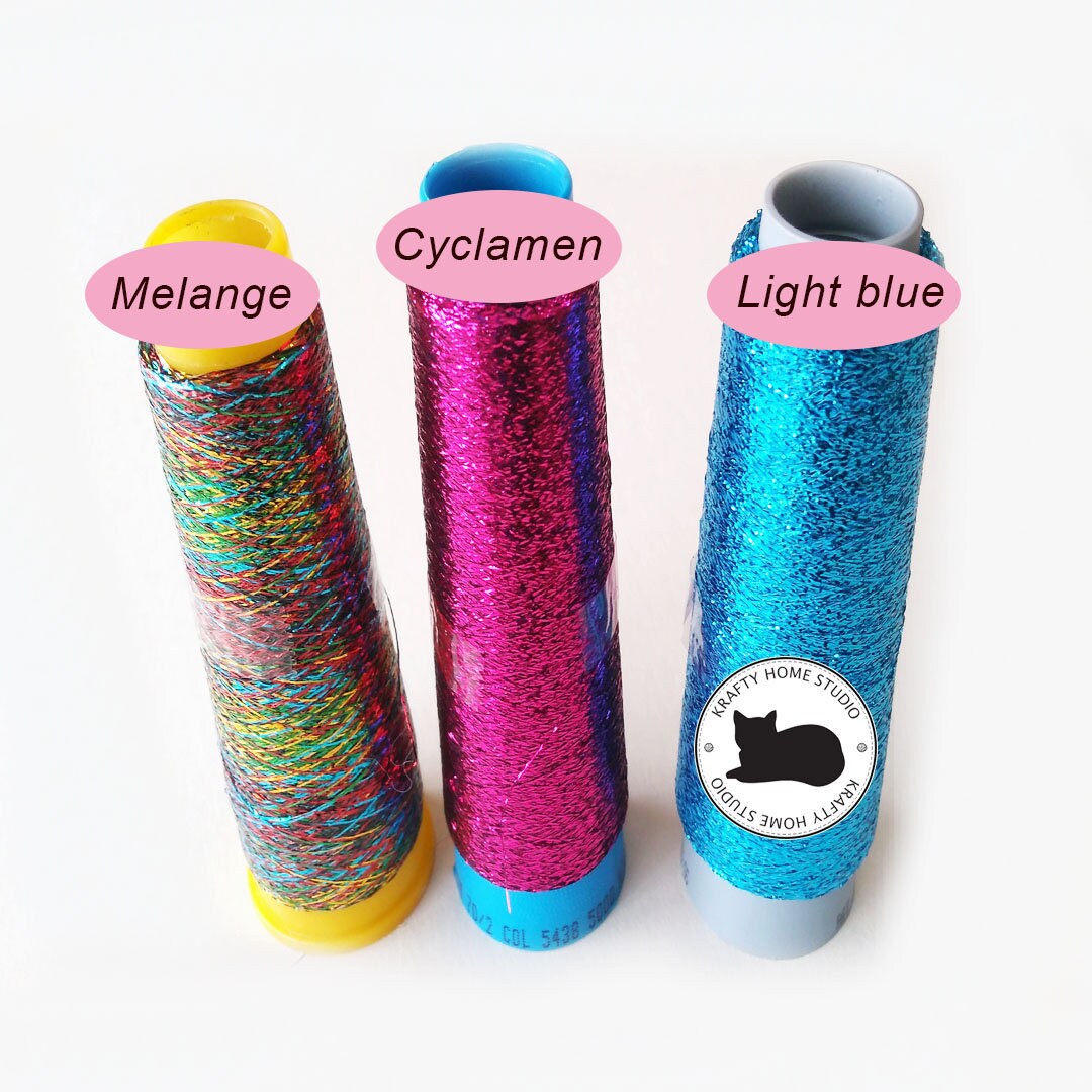 Metallic Glitter Thread 8 Pack 1mm Shiny Decorative Embroidery Sewing Craft  DIY