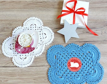 Crochet rectangular doily pattern, how to crochet doily, crochet coaster for beginners, easy crochet tutorial, Instant Download 5046