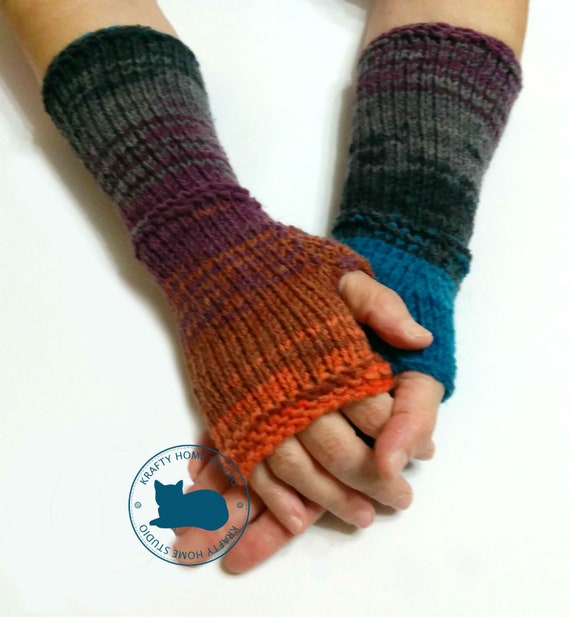 knit open finger gloves