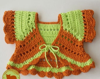 Baby bolero crochet pattern, crochet baby shrug pattern, photo tutorial crochet pattern, simple crochet bolero, Instant Download 4013