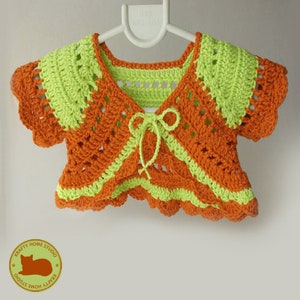 Baby bolero crochet pattern, crochet baby shrug pattern, photo tutorial crochet pattern, simple crochet bolero, Instant Download 4013