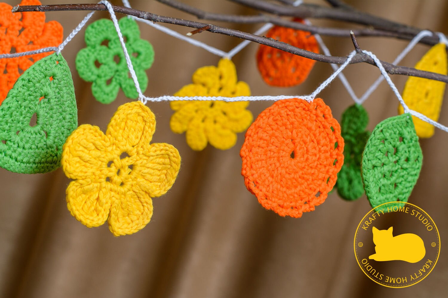 Crochet Garland Hanging Crochet Banner Colorful Banner Etsy