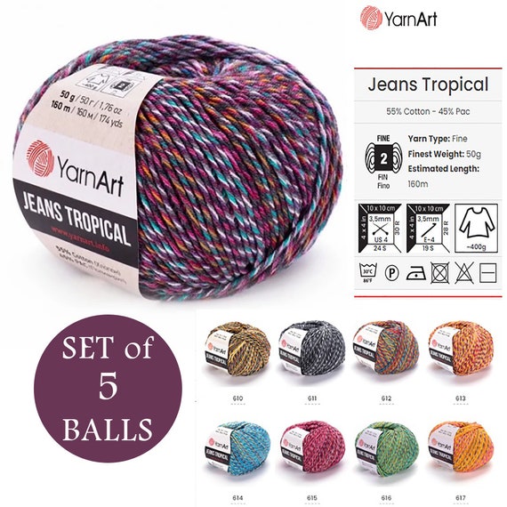 YARN, YarnArt Jeans Yarn, Cotton Yarn, Yarn for crocheting knitting,  Amigurumi