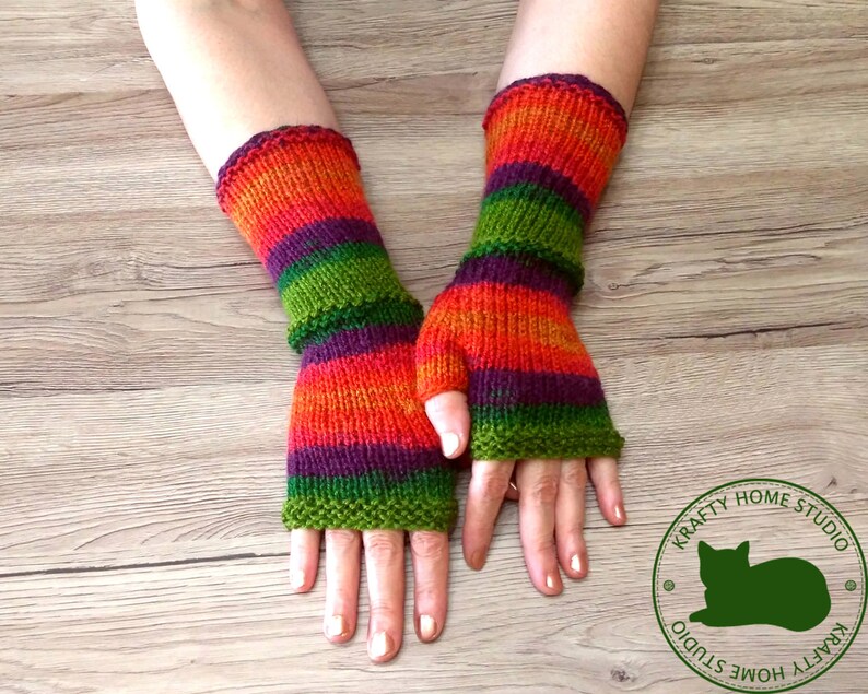 knit open finger gloves