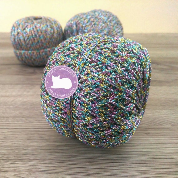 Melange Glitter Yarn, Metallic Yarn, Thread With Shimmer, Soft Sparkle Yarn,  Crochet, Knitting, Embellishment, Brocade Craft Supply 