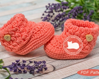 Crochet baby boots pattern, newborn booties pattern, crochet baby shoes tutorial, handmade, DIY, homemade, Instant Download 4023