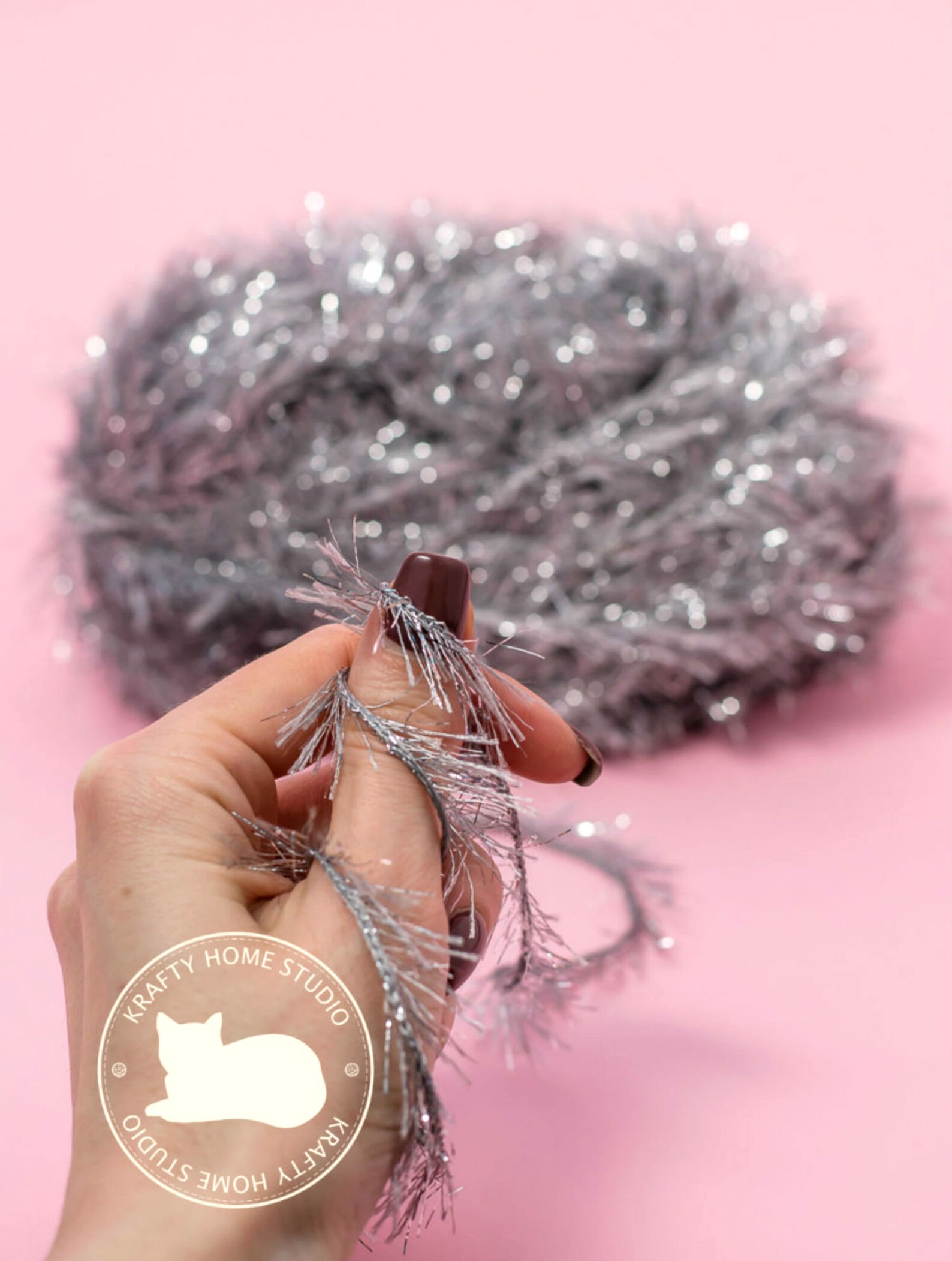 Eyelash Metallic yarn art fun sparkly soft thread for Etsy