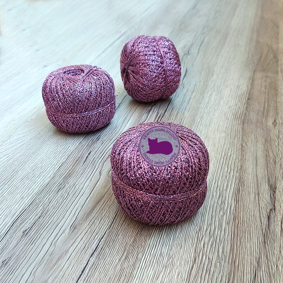 Purple Shimmer Metallic Yarn Shiny Thread Shiny Glitter Sparkle Crochet  Knitting Craft Supplies Embellishments Decorate Cardmaking 