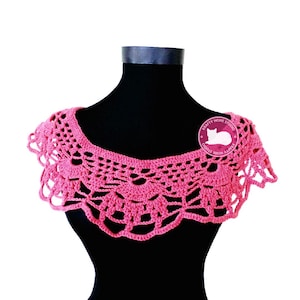 CROCHET PATTERN & CHART / Crochet Collar Pattern, Detachable Collar Pattern, crochet Lace Necklace, Instant Download 2003
