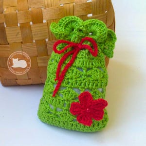 Crochet drawstring bag tutorial for beginners, PDF pattern, small bag crocheted, crochet tutorial, Instant Download 5042