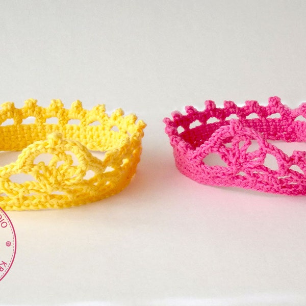 Crochet Headband Pattern, Baby Crown Pattern, Beginner Pattern, Princess Crown, Tutorial Pattern, Photo Prop Crown, Instant Download 3008
