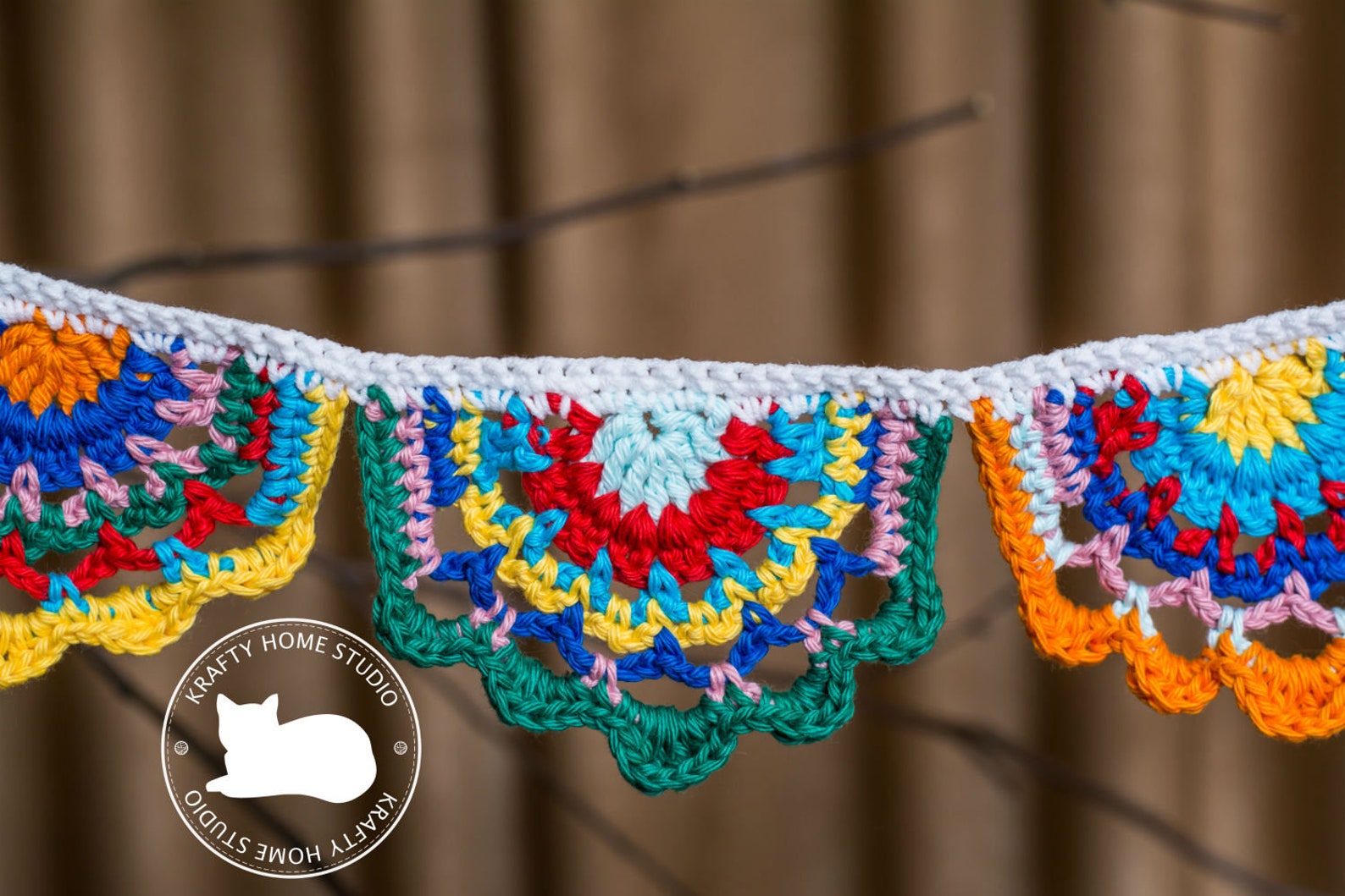 Crochet Garland Hanging Crochet Banner Colorful Banner Etsy