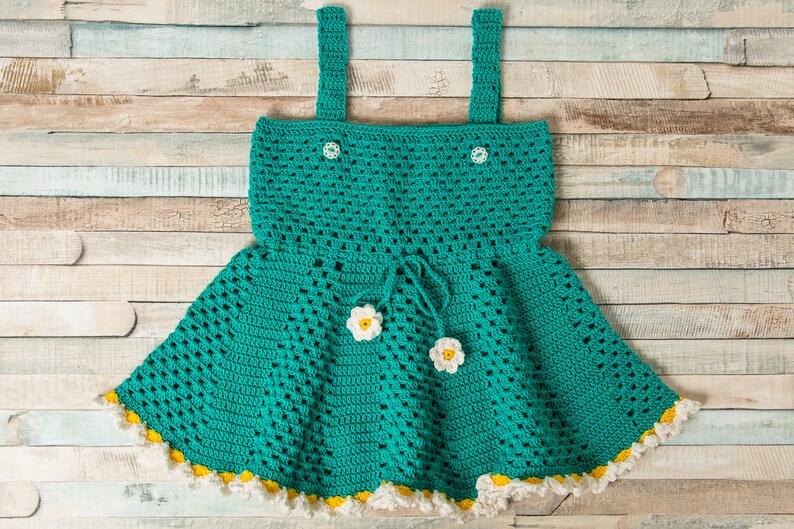 Crochet Daisy Dress Pattern Baby Dress Pattern Princess Etsy