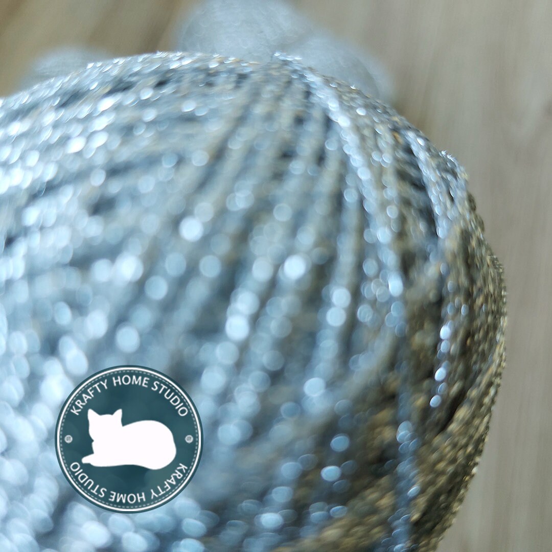 Silver Metallic Yarn Glitter Thread Sparkle Yarn Crochet Etsy