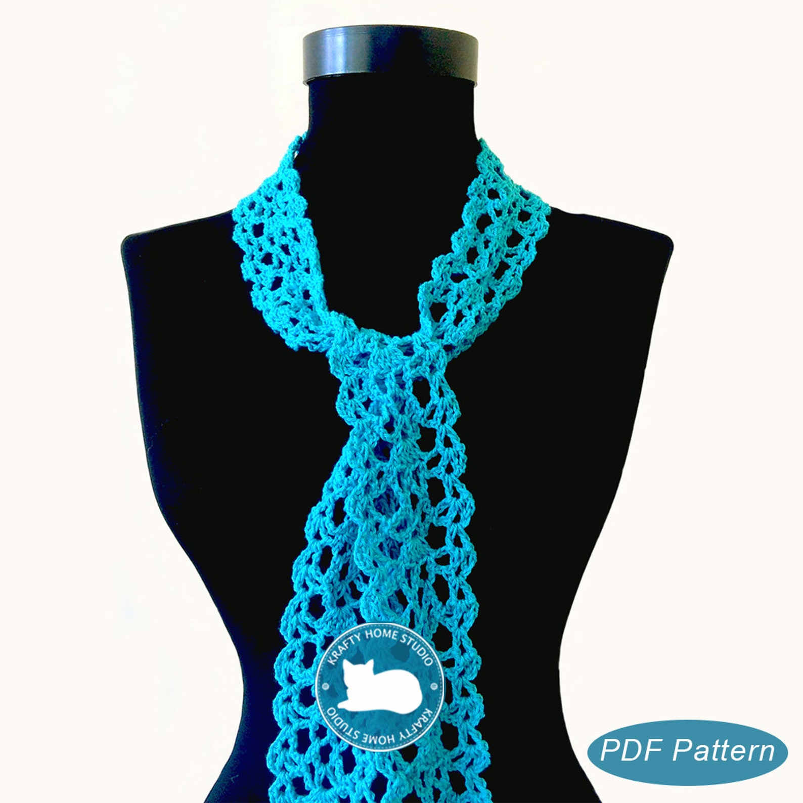 Lace Crochet Scarf Pattern Crochet Pattern for Beginners Etsy