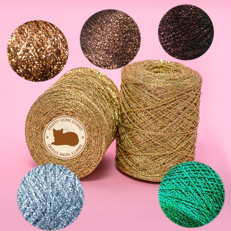 Silver Glitter Yarn Gold Metallic Yarn Red Thread With Etsy