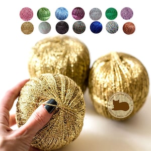 Glitter Metallic Yarn, Sparkle Crochet & Knitting Thread, Soft Shimmer Embellishment Supply, 毛糸, 뜨개실, Budget-Friendly Shipping
