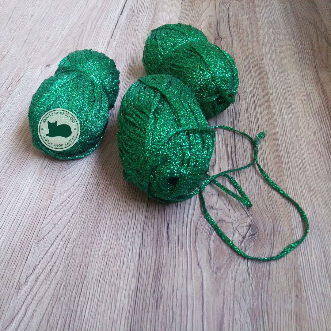 Soft Stripe Yarn Green Glitter Yarn Metallic Thread Yarn Etsy UK
