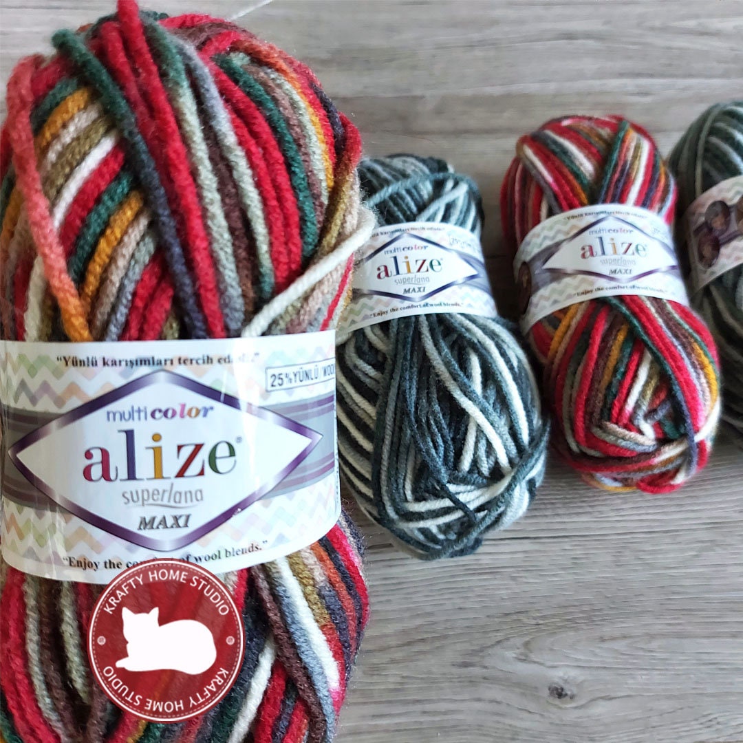 Bulky wool yarn Alize Superlana Maxi knittting crochet -  Portugal