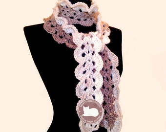 Beginner Crochet Pattern, Easy Crochet Scarf PATTERN, lace scarf, Instant Download 1036