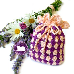 Drawstring Bag pattern crochet novice pouch pattern, small bag pattern, crochet pattern for beginners, Instant Download 5043
