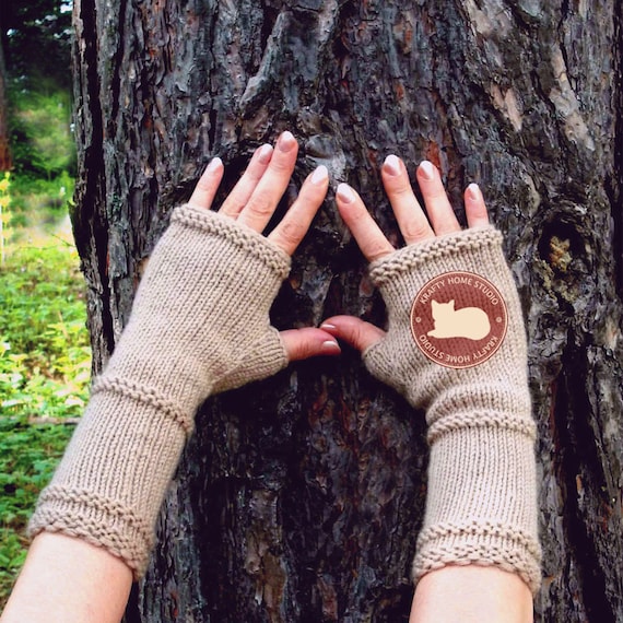 Fingerless Gloves Pattern, Knitting Gloves, Mittens With Thumb, Open Finger  Gloves, Row by Row Knitting Tutorial, Instant Download 6001 