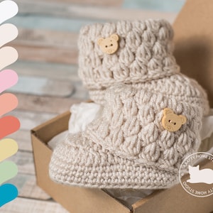 merino wool silk Crochet baby set hat newborn booties unisex newborn set cashmere baby shoes baby shower gift gift for new mom
