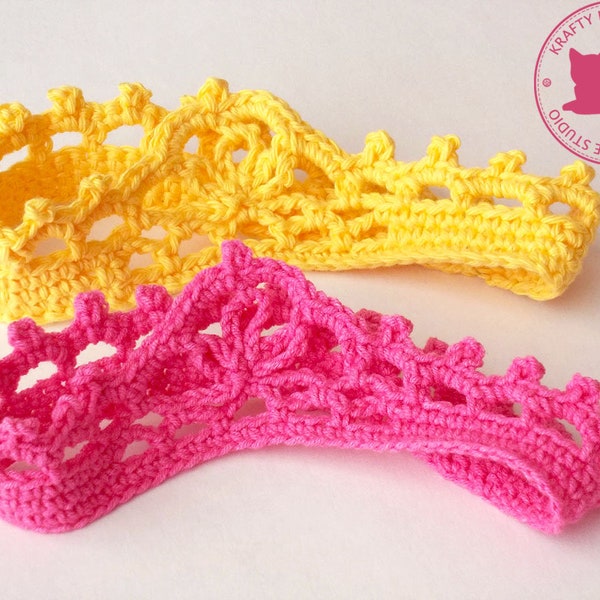 Modèle de bandeau au crochet, couronne de bébé, tutoriel crochet, couronne de princesse, téléchargement immédiat 3008